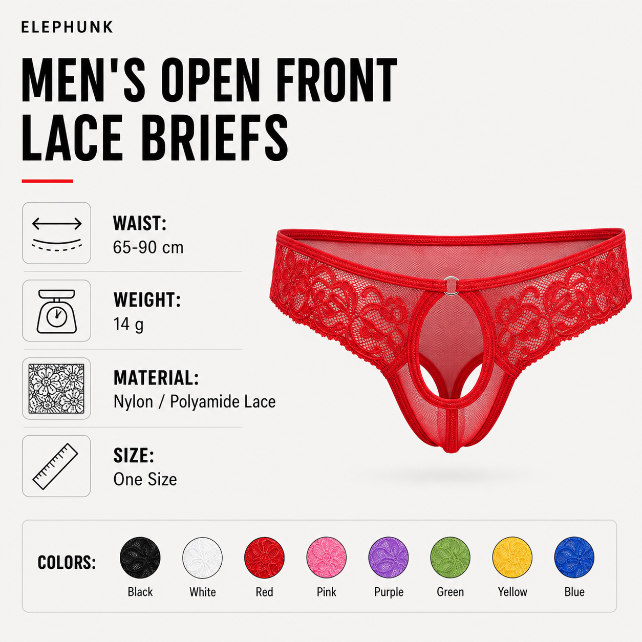 Open Front Lace Bikini  Briefs