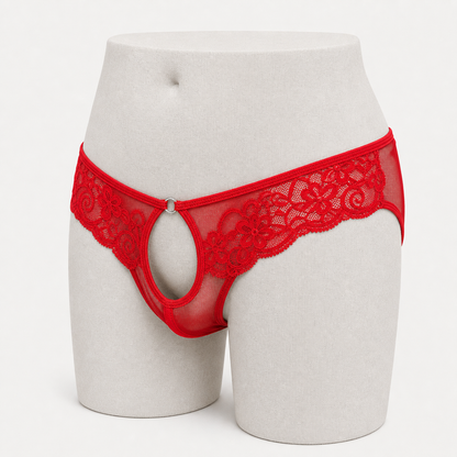 Open Front Lace Bikini  Briefs