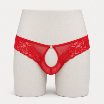 Open Front Lace Bikini  Briefs