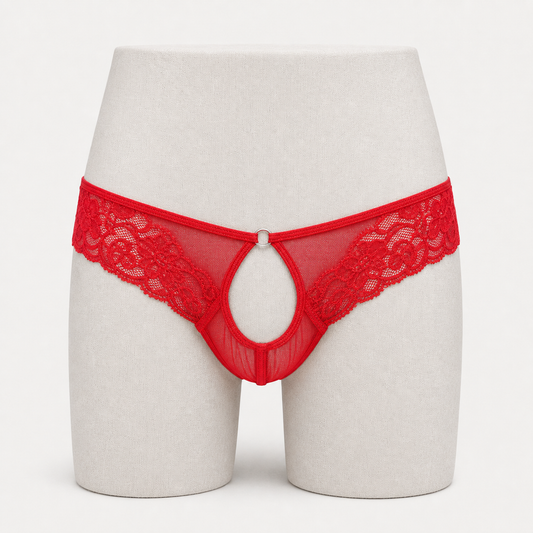 Open Front Lace Bikini  Briefs